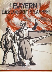 Bavaria! Your Land is in Flames! Published Germany, c.1918